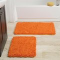 Lavish Home Lavish Home 67-18-O Memory Foam Shag Bath Mat; Orange - 2 Piece 67-18-O